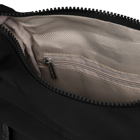 Städtische, schwarze Damen-Umhängetasche aus Polyester mit Reißverschluss - Peterson