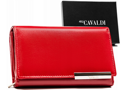 Damen Geldbörse aus Leder mit Druckknopfverschluss – 4U Cavaldi