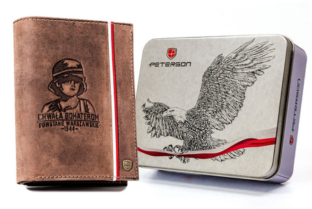 Große Herren Geldbörse aus Leder mit patriotischem Motiv – Peterson