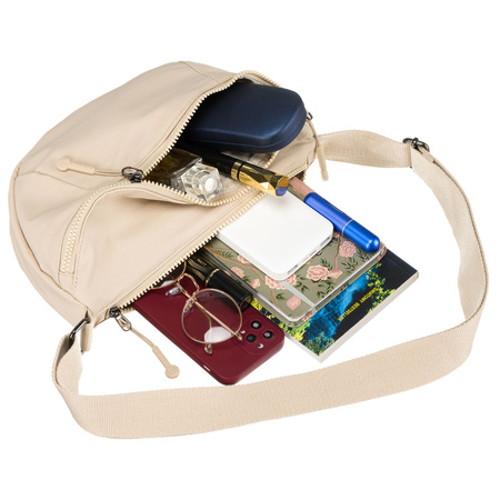 Beige Damen Gürteltasche aus Polyester mit verstellbarem Riemen – Peterson