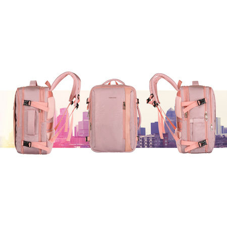 Rucksack mit Laptopfach aus pinkfarbener Cordura mit verstellbaren Trägern – Peterson