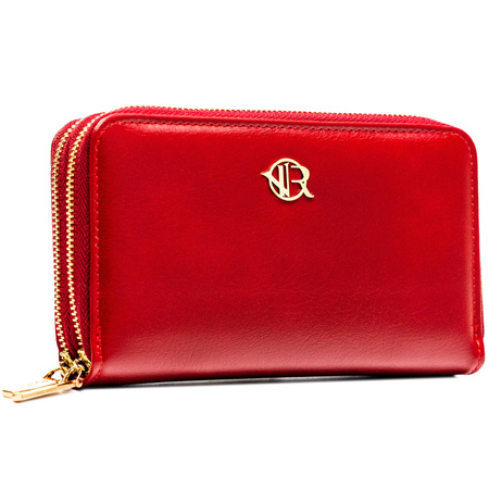 Roter Damen-Geldbörse mit Reißverschluss aus Öko-Leder – Rovicky
