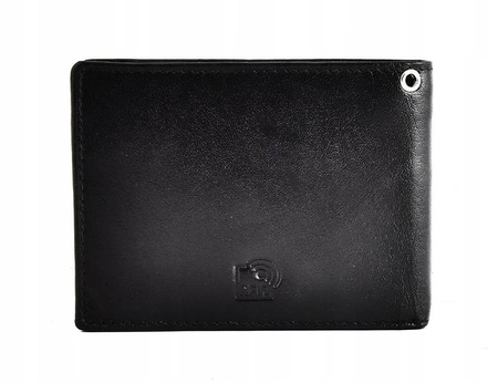 Schwarze Herren Geldbörse aus Echtleder mit Kette – Peterson