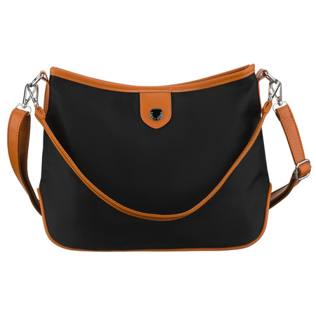 Peterson Damen-Handtasche, schwarz, aus Polyester und Öko-Leder, einteilig