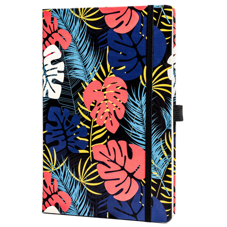 Blumiges, farbenfrohes Notizbuch mit Punktmuster – Peterson