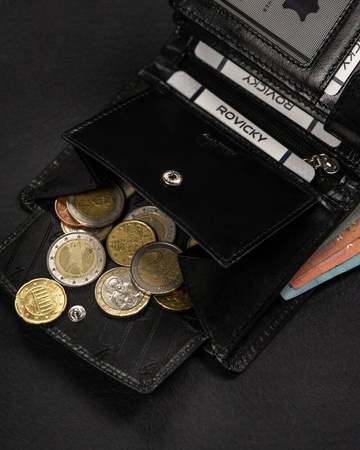 Herren Geldbörse Hochformat aus Leder ohne Verschluss – Rovicky