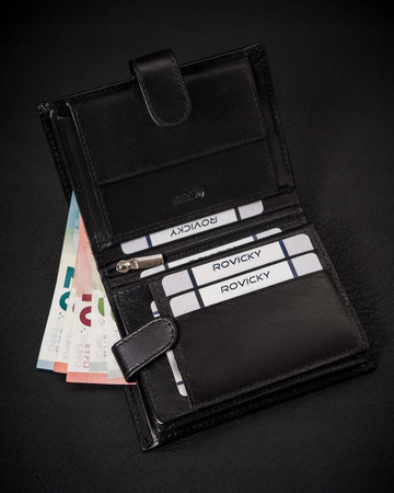 Stilvolle Herren Geldbörse aus Leder mit Druckknopf – Rovicky