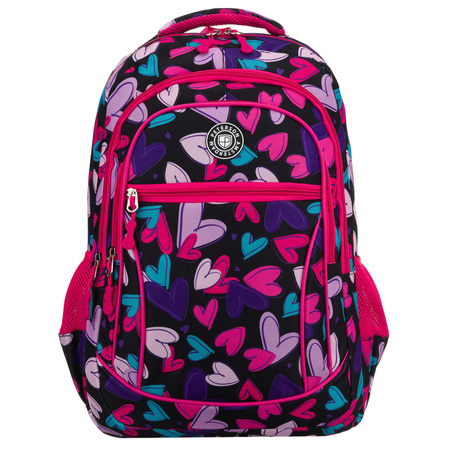 Jugendlicher Schulrucksack aus Polyester mit Herzmuster – Peterson