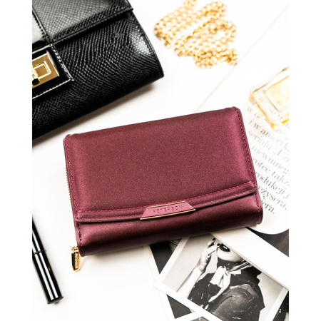 Damen-Geldbörse aus Öko-Leder in violetter Farbe, ausgestattet mit RFID-System – Peterson