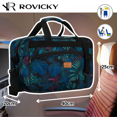 Reisetasche mit einem abnehmbaren Gürtel und einer Außentasche mit Reißverschluss - Rovicky