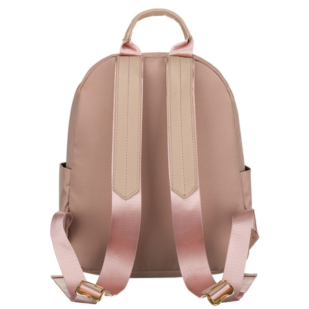 Kleiner Damen-Rucksack aus Nylon und Öko-Leder in Rosa – Peterson