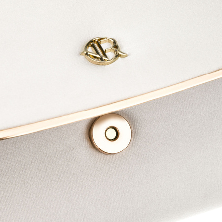 Damen-Clutch aus synthetischem Stoff in Weiß, am Kettchen hängend – Rovicky