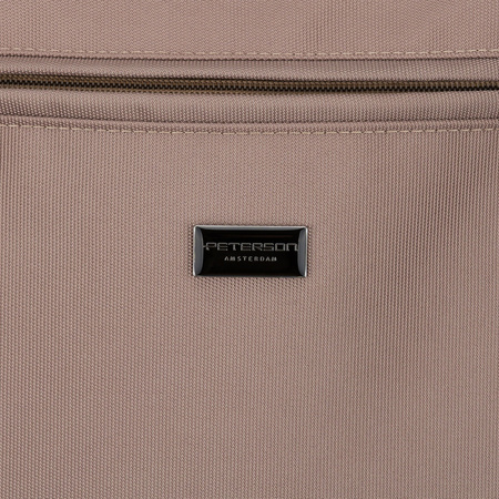 Beige Damen-Shopper mit Henkeln und abnehmbarem Gürtel, mit Reißverschluss – Peterson