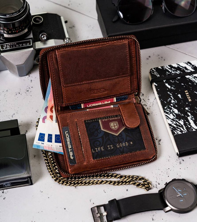 Herren Geldbörse aus Leder mit Reißverschluss – Peterson