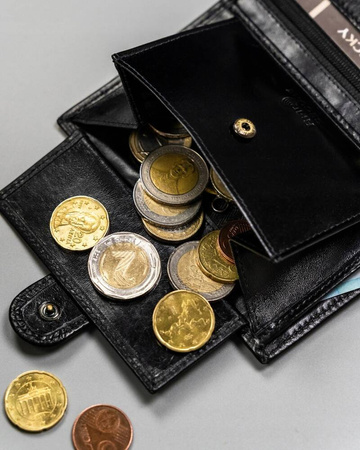 Große Herren Geldbörse aus Leder mit RFID-System und Druckknopfverschluss – Rovicky