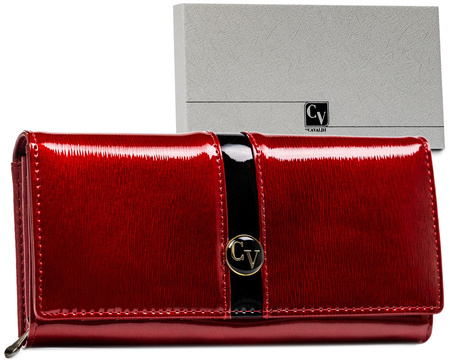 Damen Geldbörse aus lackiertem Leder mit großem Scheinfach – Cavaldi