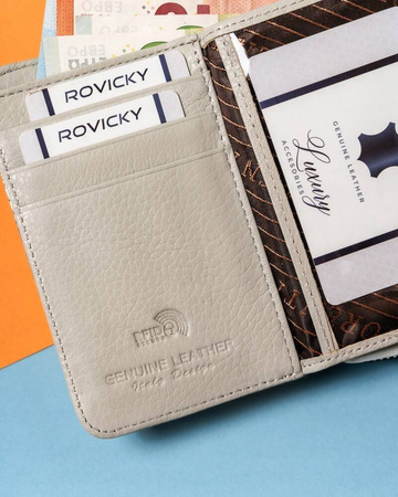 Damen Geldbörse aus Leder mit Druckknopf und Reißverschluss – Lorenti