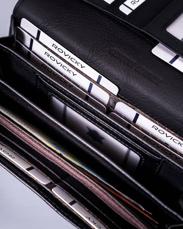 Große, horizontale Damen-Geldbörse mit Druckknopf – Rovicky