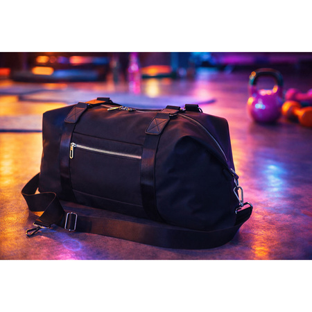 Damen Trainingstasche aus Polyester in Schwarz mit Reißverschluss - Peterson