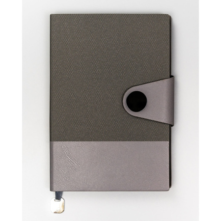 Graues Notizbuch A5 mit integrierter Lesezeichenlasche – Peterson