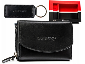 Geschenkset: Damen Geldbörse aus Leder und Schlüsselanhänger – Rovicky