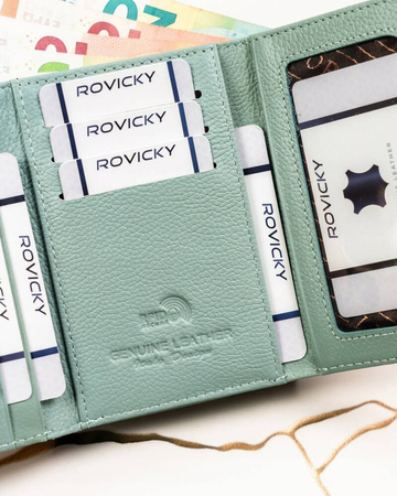 Kleine Damen Geldbörse aus Leder mit Druckknopf und Bügelverschluss – Lorenti