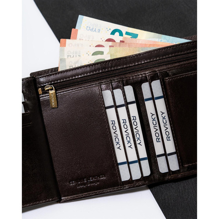 Herren Geldbörse aus Leder mit RFID – Geschenkidee – Rovicky