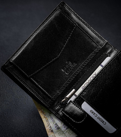 Klassische Herren Geldbörse aus glattem Echtleder – Rovicky