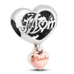 Silberner Charm Herz mit Anhängern für Modulararmband – Peterson