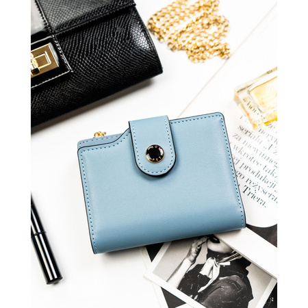 Mittlere Damen-Geldbörse aus Öko-Leder in Blau, fasst Fahrzeugschein - Peterson