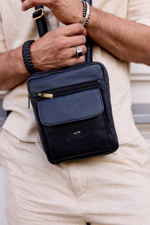 Herren Schultertasche aus Leder – Peterson