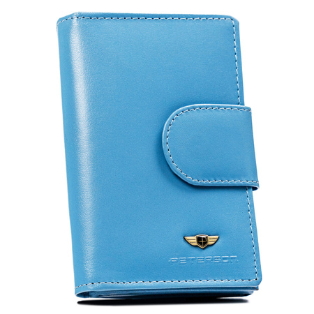 Mittlere Damen Geldbörse aus Leder mit Druckknopf – Peterson