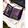 Mittelgroße Damen-Geldbörse aus Natur- und Öko-Leder in violetter Farbe - Peterson
