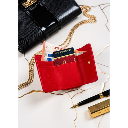 Rote Damen Geldbörse mit Druckknopf – Peterson
