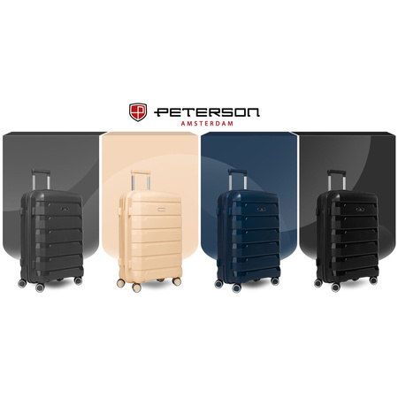 Kofferset in Schwarz aus Polypropylen mit Zahlenschlössern - Peterson