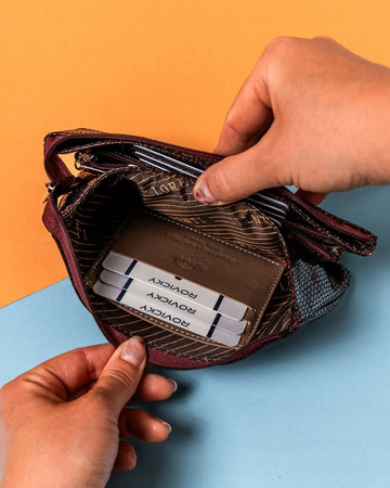 Große Damen Geldbörse mit Reißverschluss und Ziersteinen – Lorenti