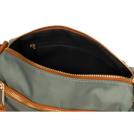 Damen Umhängetasche aus Nylon in Grün-Braun mit verstellbarem Riemen – Peterson