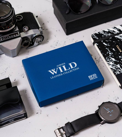 Große Herren Geldbörse aus Nubukleder in vertikaler Ausführung – Always Wild