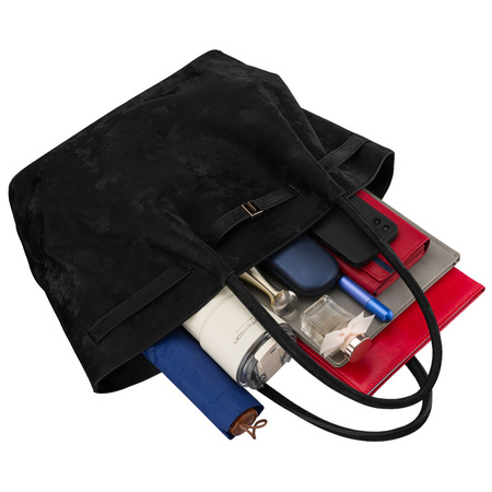 Große, schwarze Damen-Shopper aus Öko-Leder - Peterson