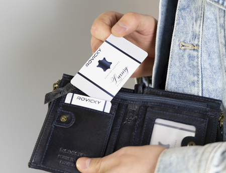 Große Retro Herren Geldbörse mit zwei Münzfächern – Rovicky