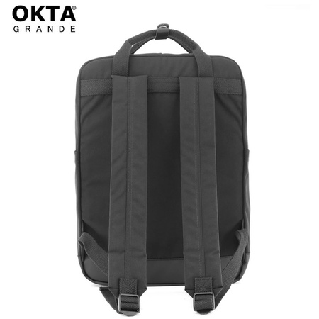 Schwarzer praktischer City Rucksack mit Reißverschluss und verstellbaren Schultergurten – Himawari