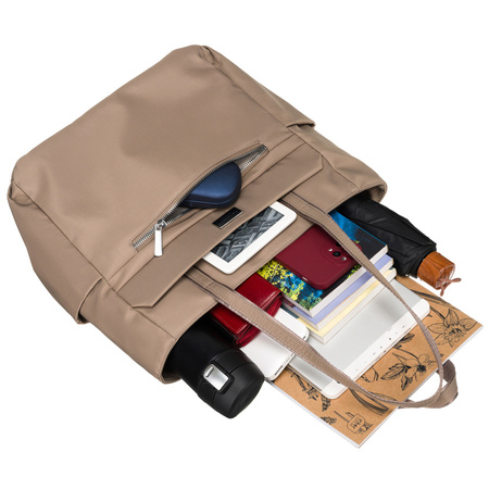 Geräumige Stadt Tasche für A4 in Beige – Peterson