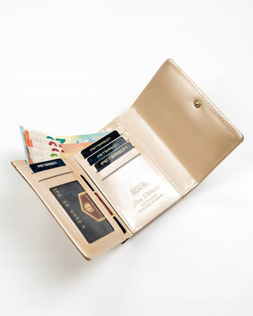 Damen Geldbörse aus Öko-Leder mit Druckknopf und Reißverschluss – Peterson