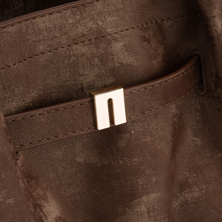 Große, braune Damen-Shopper aus Öko-Leder, ein Kammer - Peterson