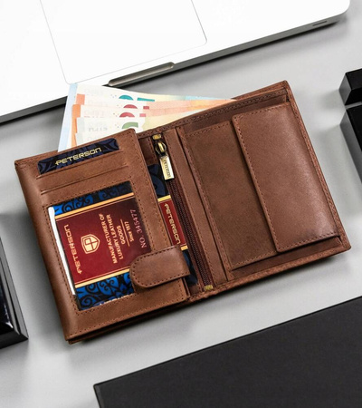 Große Herren Geldbörse aus Leder in Hochformat – Peterson