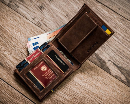 Herren Geldbörse aus Leder querformat mit RFID-Schutz – Peterson