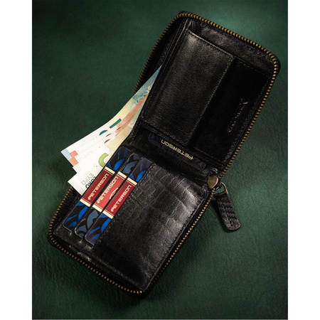 Sportliche Herren Geldbörse aus Leder mit Reißverschluss – Peterson