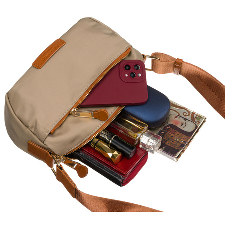 Damen Umhängetasche aus Nylon in Khaki mit Außentasche – Peterson