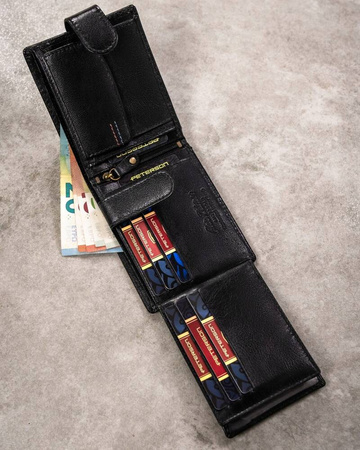 Geschenkset: Mittlere Herren Geldbörse aus Leder und Schlüsselanhänger – Peterson