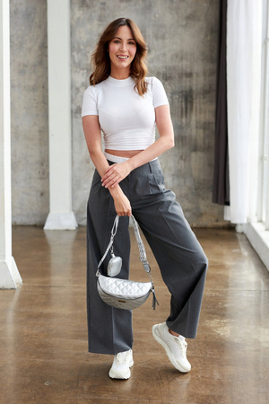 Städtische, gesteppte Damen Gürteltasche aus Öko-Leder – Rovicky